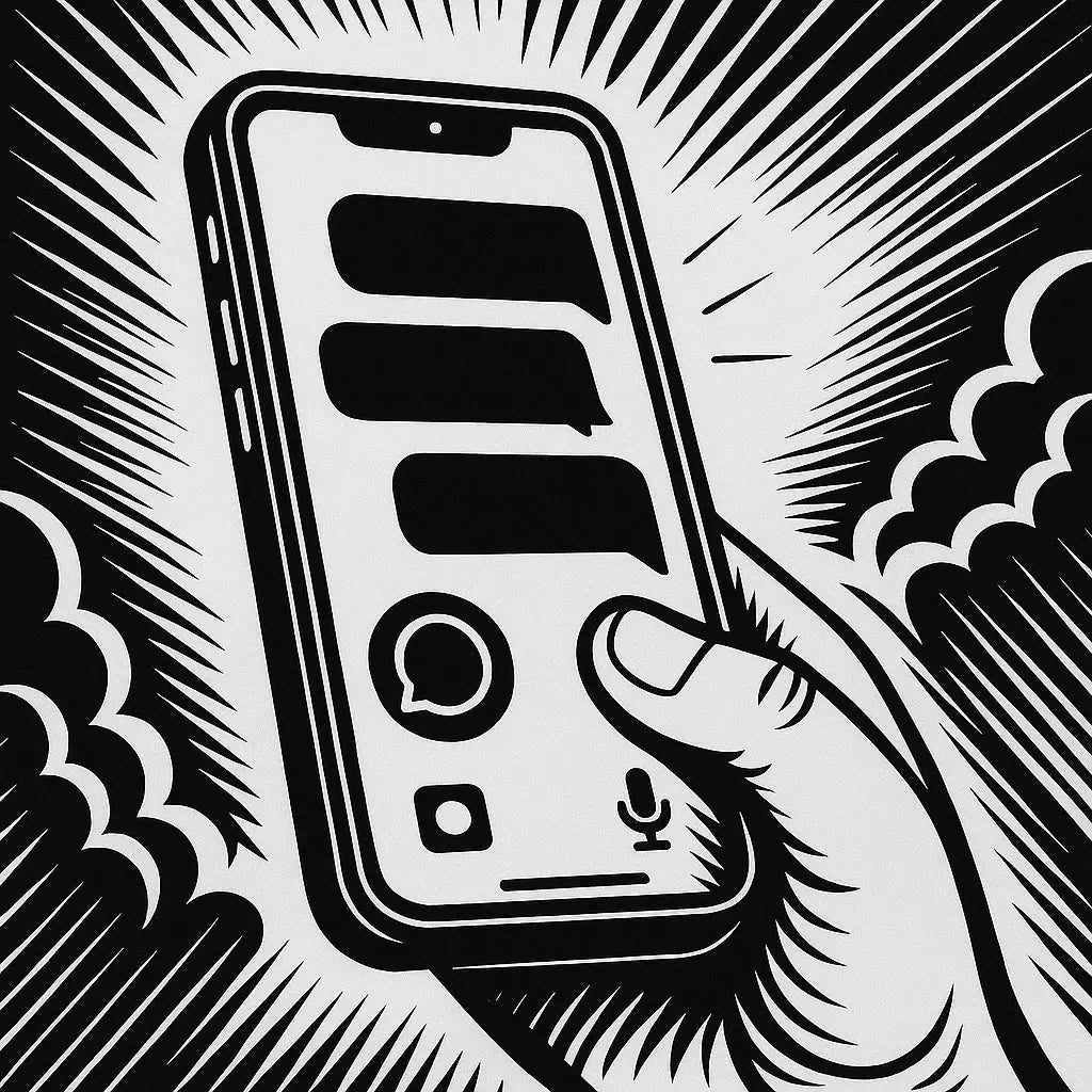 Hand mit Smartphone - WhatsApp Sprachnachrichten im Chat