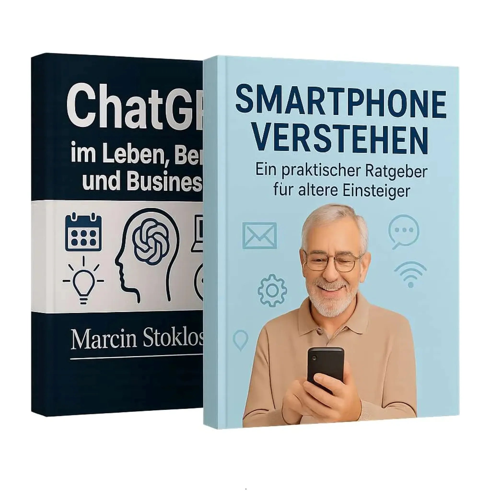 Zwei Bücher: Smartphone verstehen – praktischer Ratgeber für ältere Einsteiger und ChatGPT im Leben, Beruf und Business